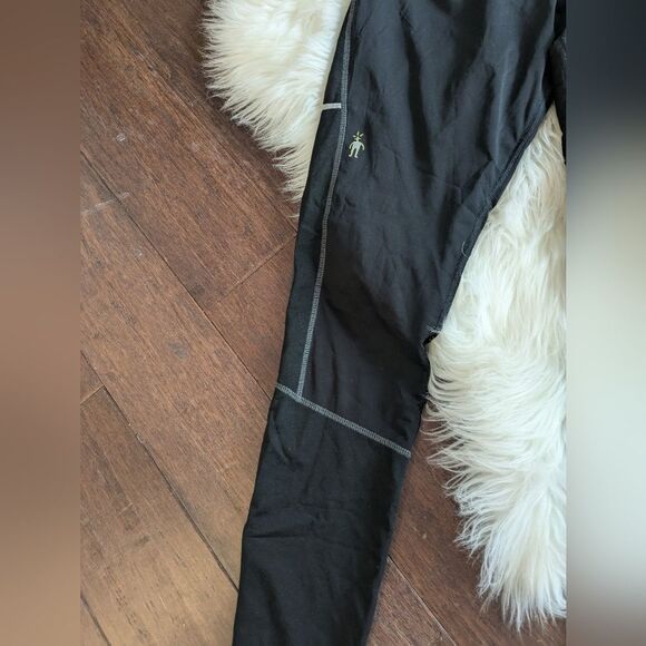 Smartwool Tights Solid Black PhD Run Wind Leggings Merino Blend M Medium - Picture 5 of 11